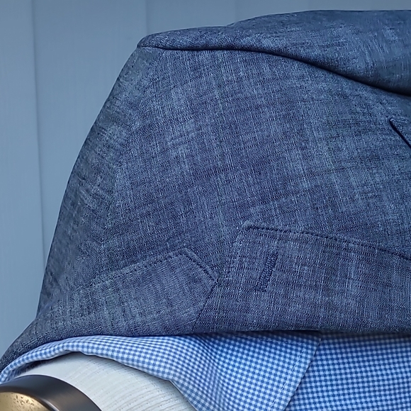 EXPRESS Photographer Grey Silver Weave Cotton Sz 40 R Fitted Mens Sport Coat NEW - Picture 3 of 10